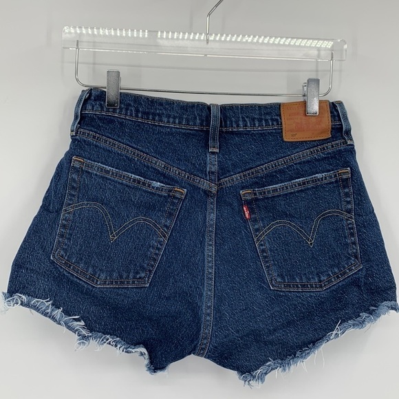 Levis 501 cut-off denim jean shorts distressed button fly raw hem fray women 29 - Picture 4 of 5